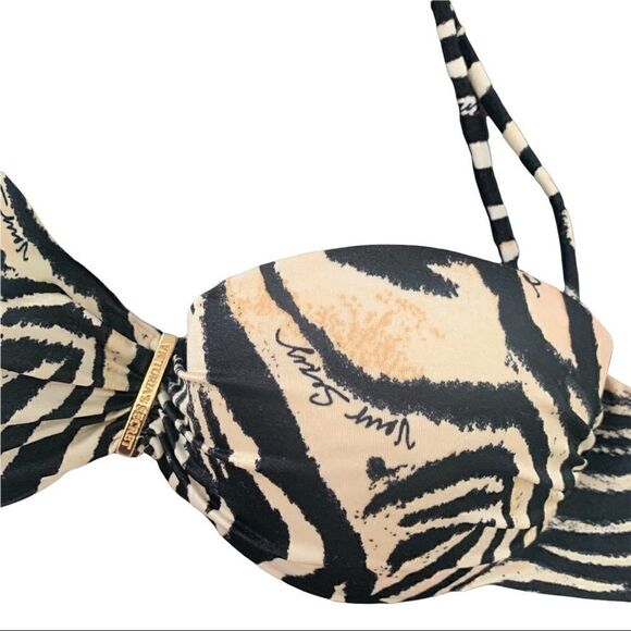 Victorias Secret VERY SEXY Push Up Underwire Bikini Top 34C Zebra Print Padded - Picture 3 of 7